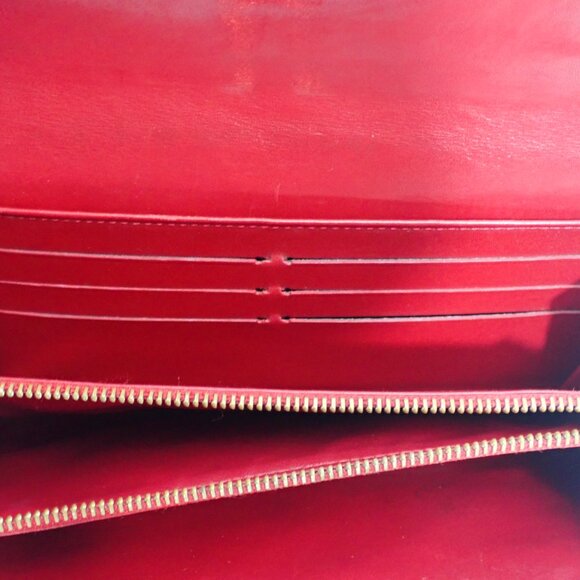 Louis Vuitton Monogram Vernis Sarah Long Red Wallet - Picture 3 of 9